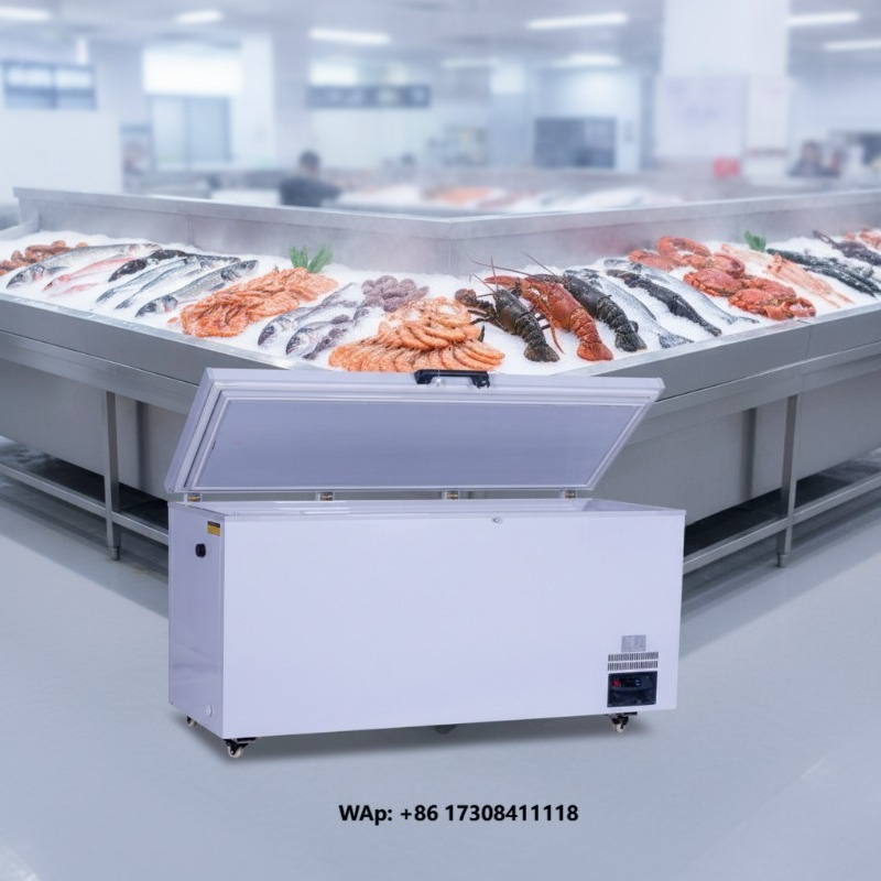 Commercial Chest Freezer - 業務用大型横型冷凍庫、鮮度保持用肉・魚冷凍庫、スーパーマーケットや家庭用チェスト型冷凍庫