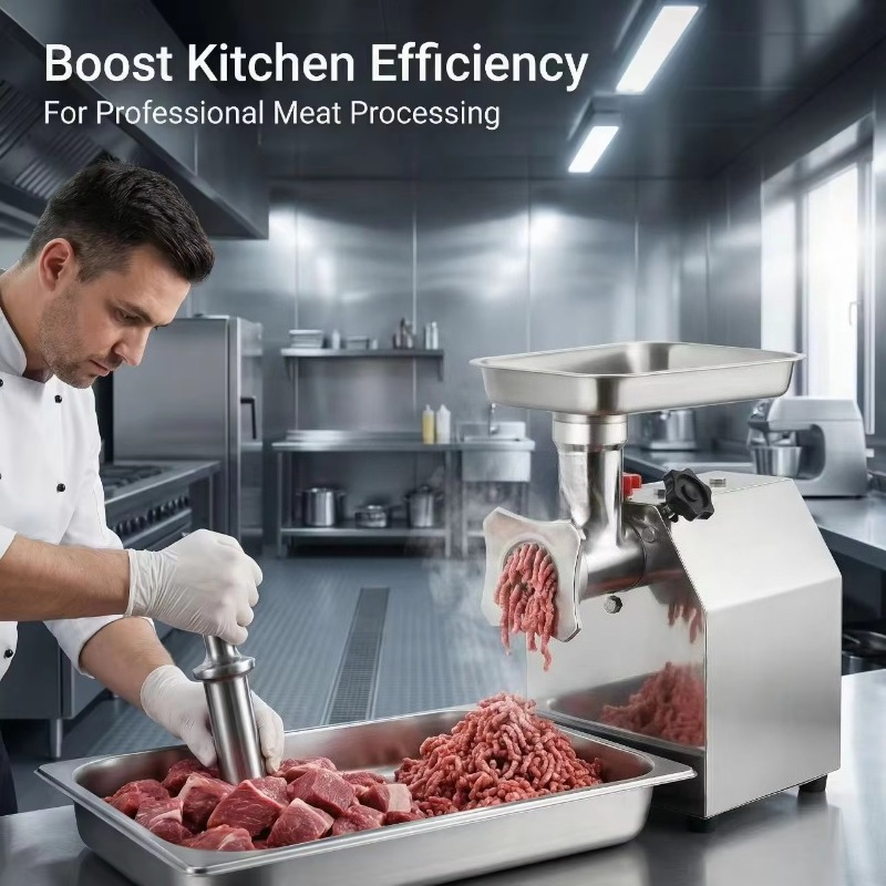 Meat Grinder Electric - 新型自動卓上業務用電動ミートグラインダー-ステンレス鋼200kg/h容量三相多電圧SHANGQI