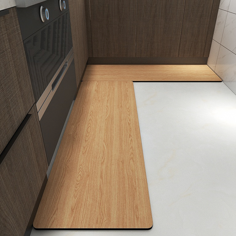 Commercial Kitchen Vinyl Flooring - キッチンフロアマット PVC 防水 滑り止め レザーカーペット 木目調ビニールラグ