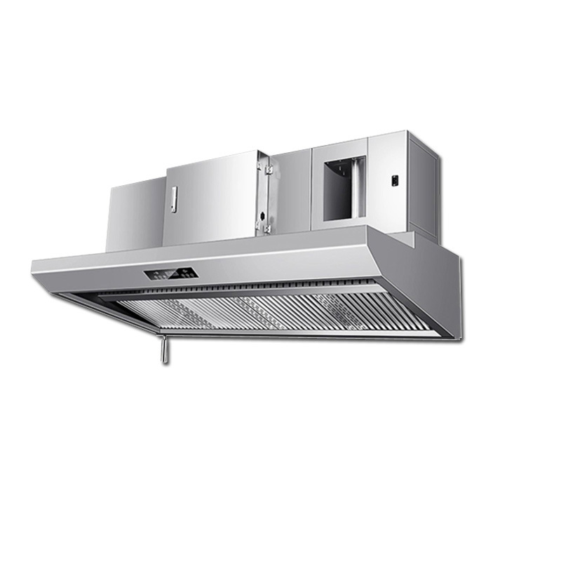 Commercial Kitchen Range Hood - 業務用高吸力レンジフード、一体型浄化装置、キッチン環境に優しい低高度排出ステンレスレンジフード