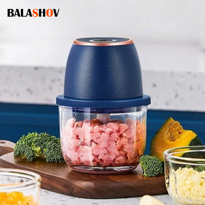 Meat Grinder Electric - 350ML 電動ミートグラインダー フードクラッシャー ニンニク潰し器 USB多機能野菜スライサー プロセッサー