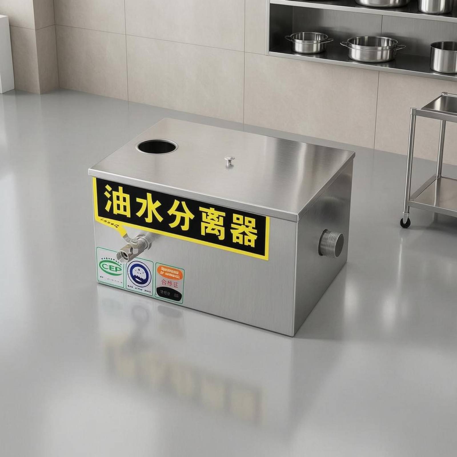 業務用厨房油水分離器 長方形金属製 废水油脂除去装置 ケータ - Commercial Kitchen Grease Interceptor のレビューと価格