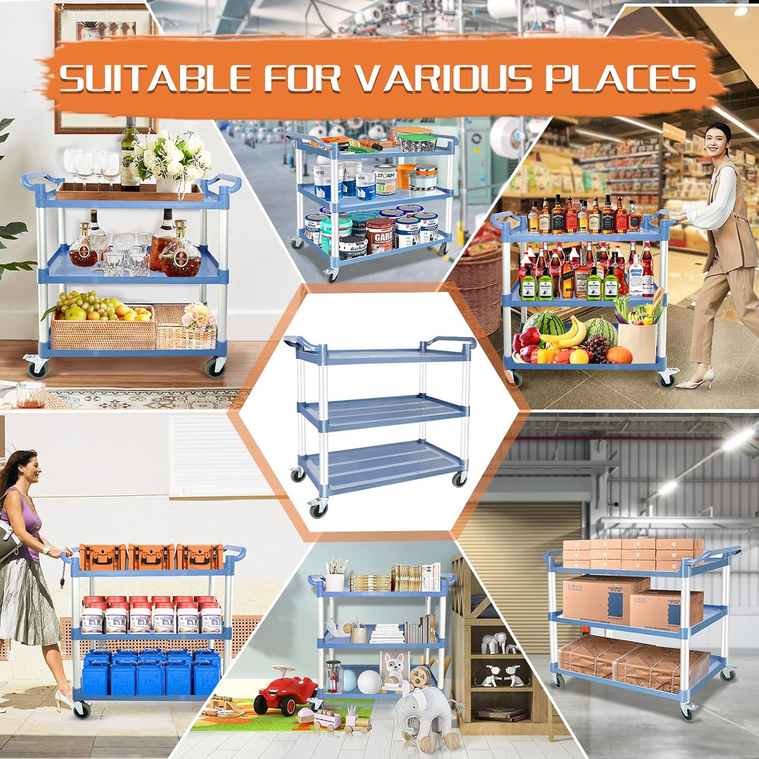 大型頑丈グレーホイール付きユーティリティサービスカート 耐荷 - Commercial Kitchen Warehouse のレビューと価格