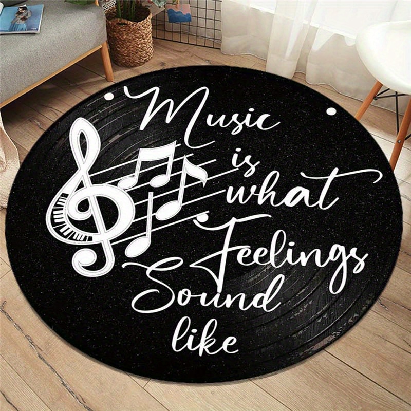 音楽ビニールレコードパターンラウンドラグ、リビングルーム、ベ - Commercial Kitchen Vinyl のレビューと価格