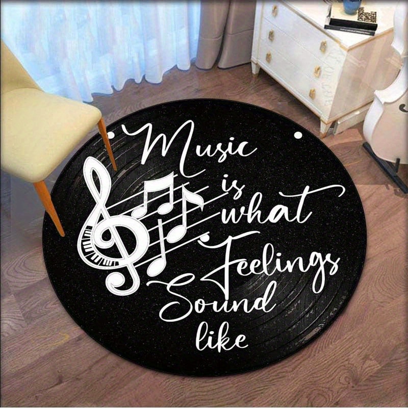 音楽ビニールレコードパターンラウンドラグ、リビングルーム、ベ - Commercial Kitchen Vinyl のレビューと価格